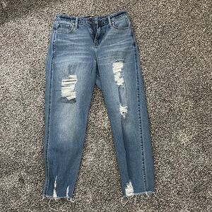 Distressed Blue Jeans